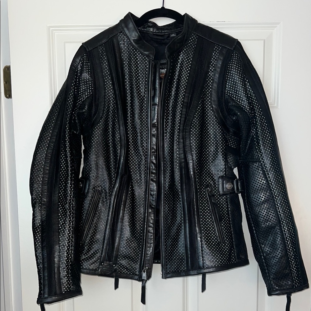 Harley-Davidson Women’s Perforated Leather Motorcycle Jacket - Size M